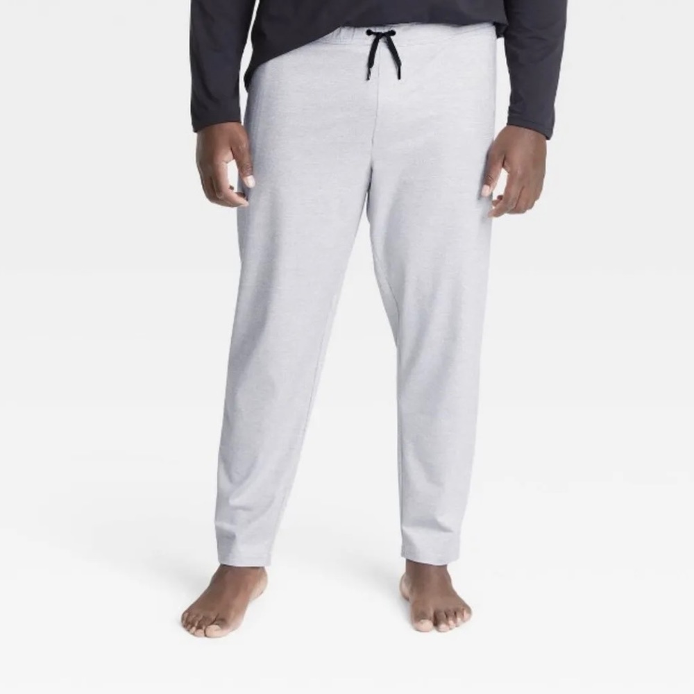 Men’s Fine Line Jogger Pants Size XXL White & Gray
